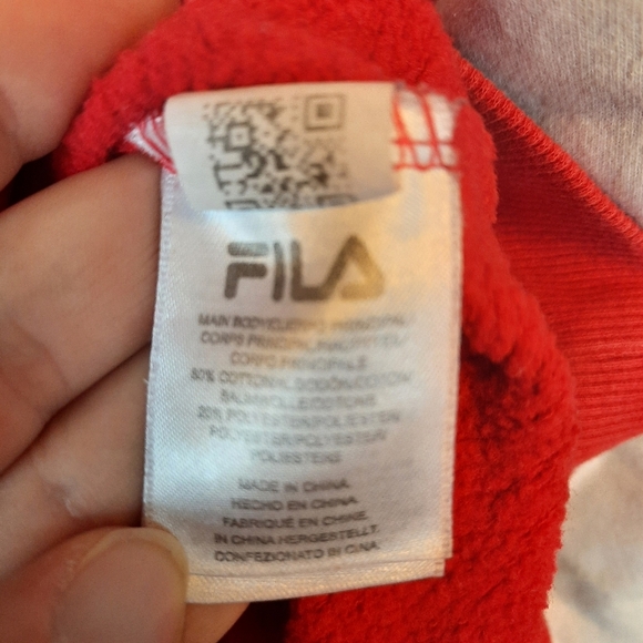Fila Colorblock Red White Blue Embroidered Logo Crewneck Sweatshirt Size Large - Picture 10 of 10